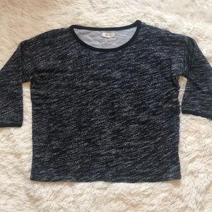 Madewell black and white marbled knit sweater